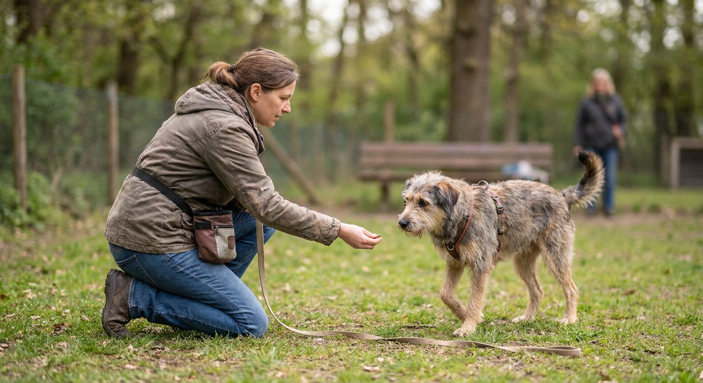 Dog training for nervous rescue dogs